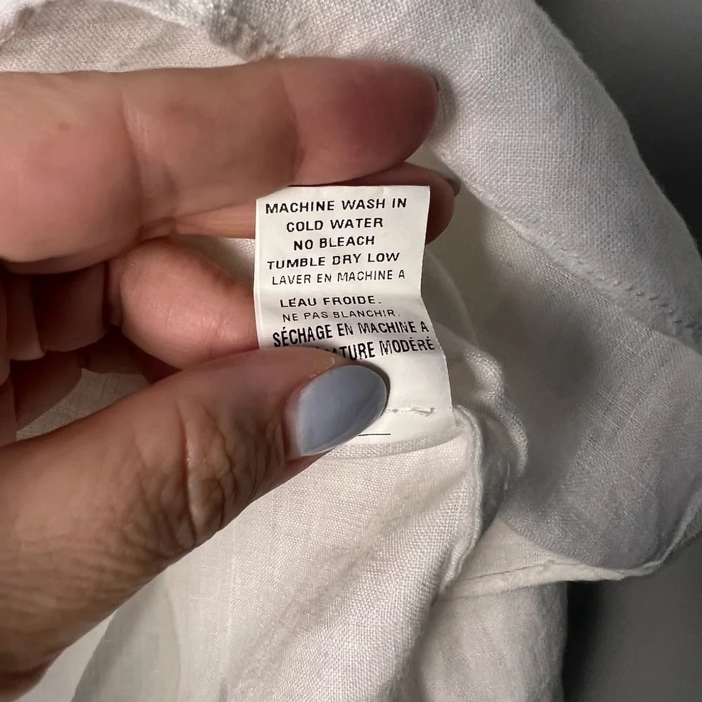 laju White Off-Shoulder Linen Blouse Classic Timeless Neutral Capsule - Picture 6 of 8